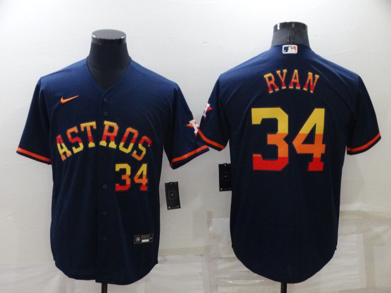 Men Houston Astros #34 Ryan Blue Rainbow Edition Game Nike 2022 MLB Jersey